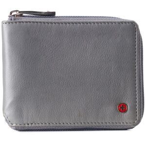 Alpine Swiss Zipper Bifold Wallet for Men Women RFID Protected Genuine Leather